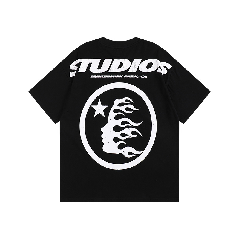 Polera Hellstar Cartoon Logo Glitter Black