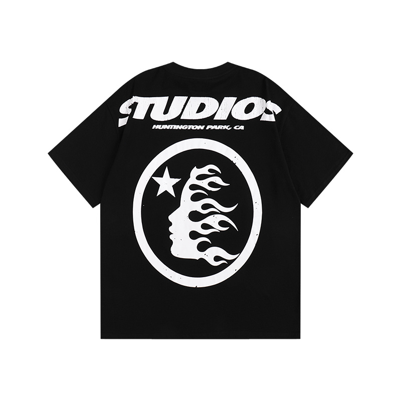 Polera Hellstar Cartoon Logo Glitter Black