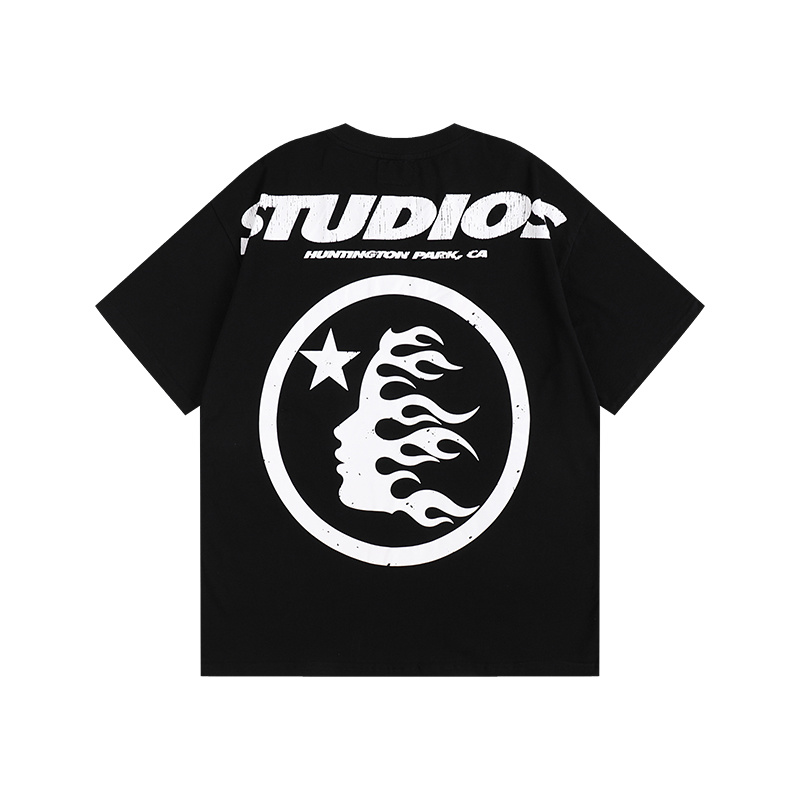 Polera Hellstar Cartoon Logo Glitter Black