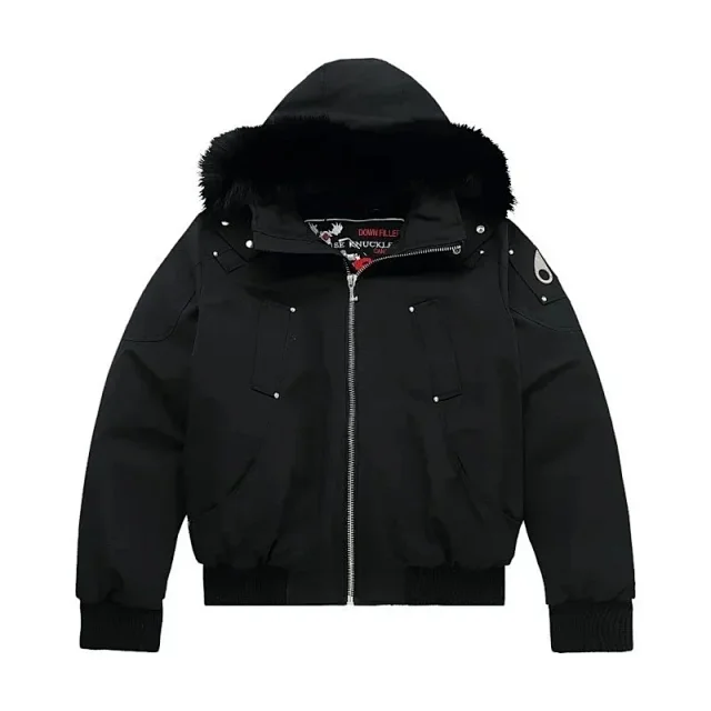 Jaket Moose Knuckles Con Pelo Negro