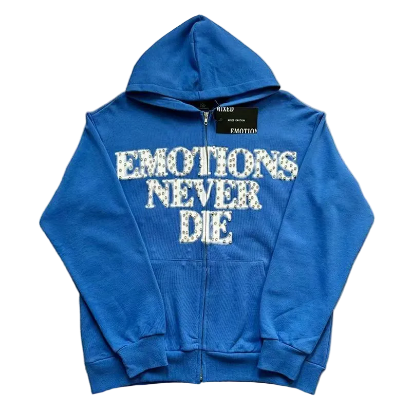 Hoodie Emotions Never Die Azul