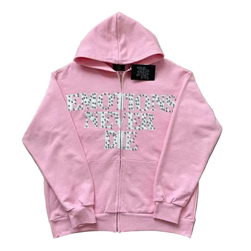 Hoodie Emotions Never Die Rosado