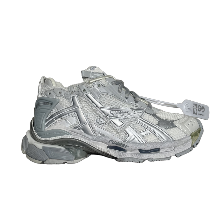 Balenciaga Runner No Led blanco y plateado