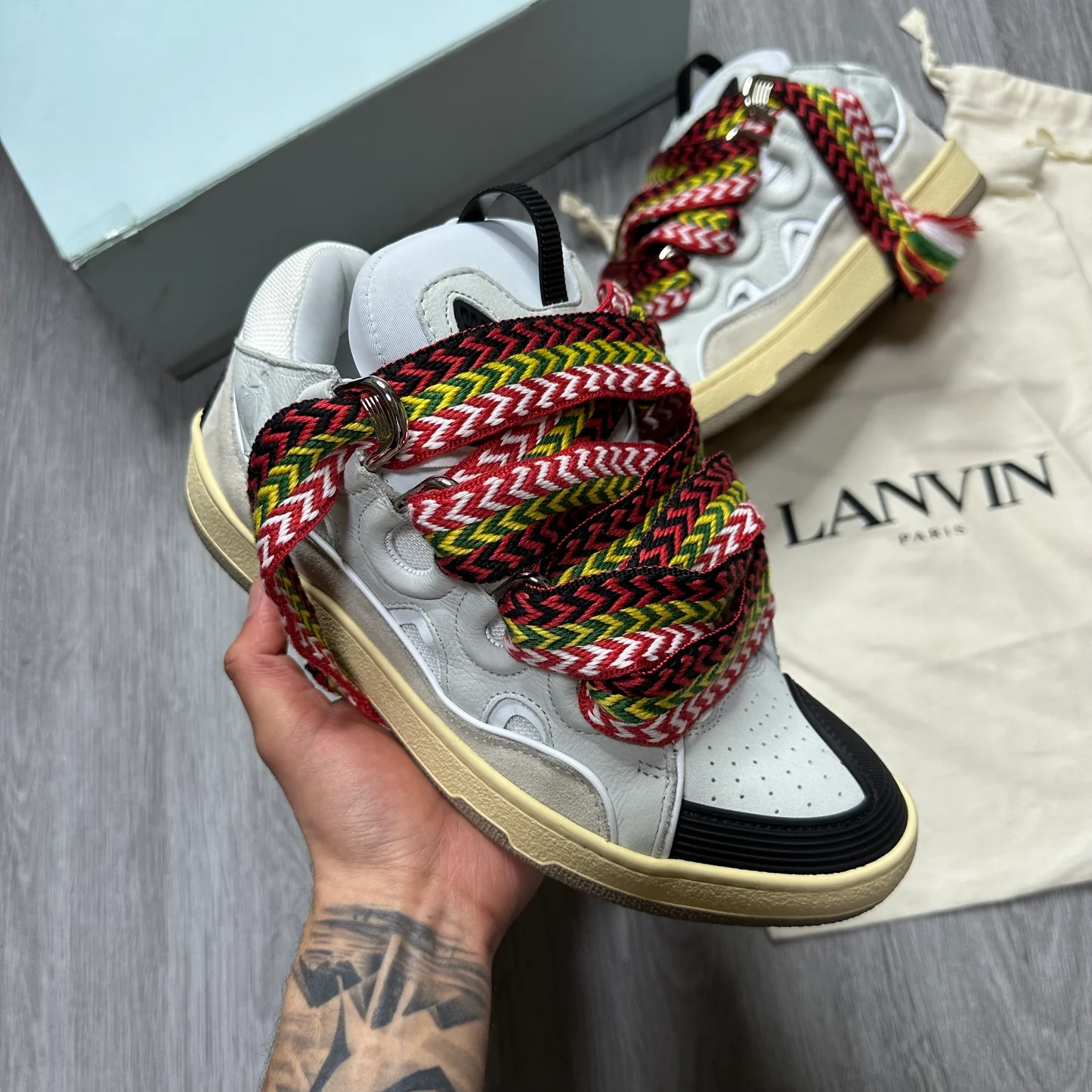 Lanvin Leather Curb White