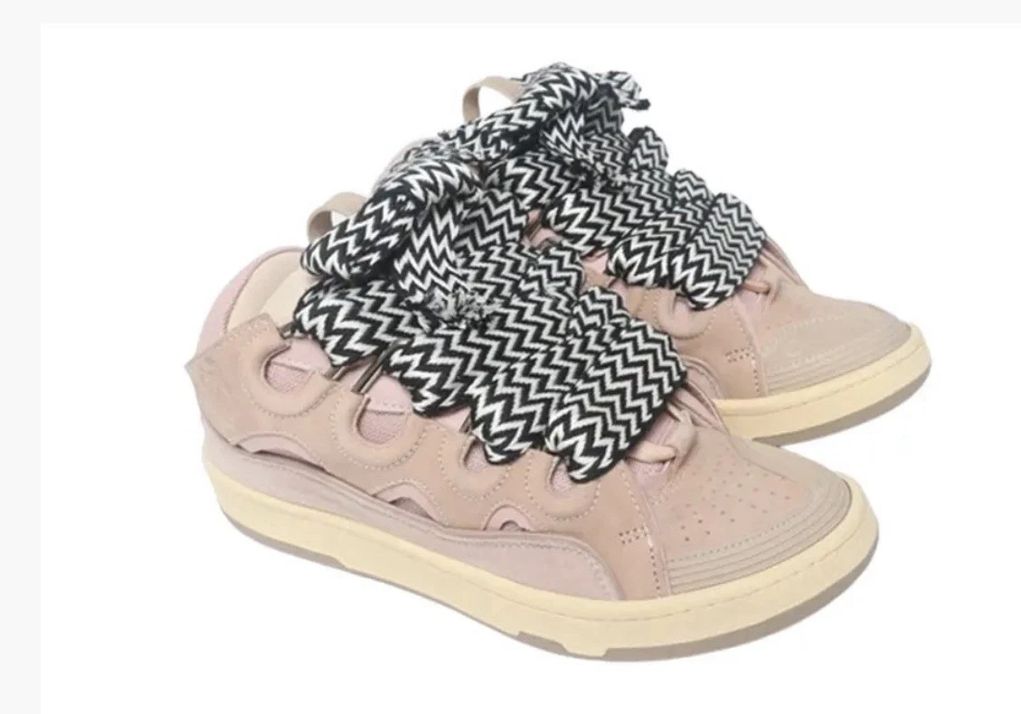 Lanvin Leather Curb Glitter Pale Pink