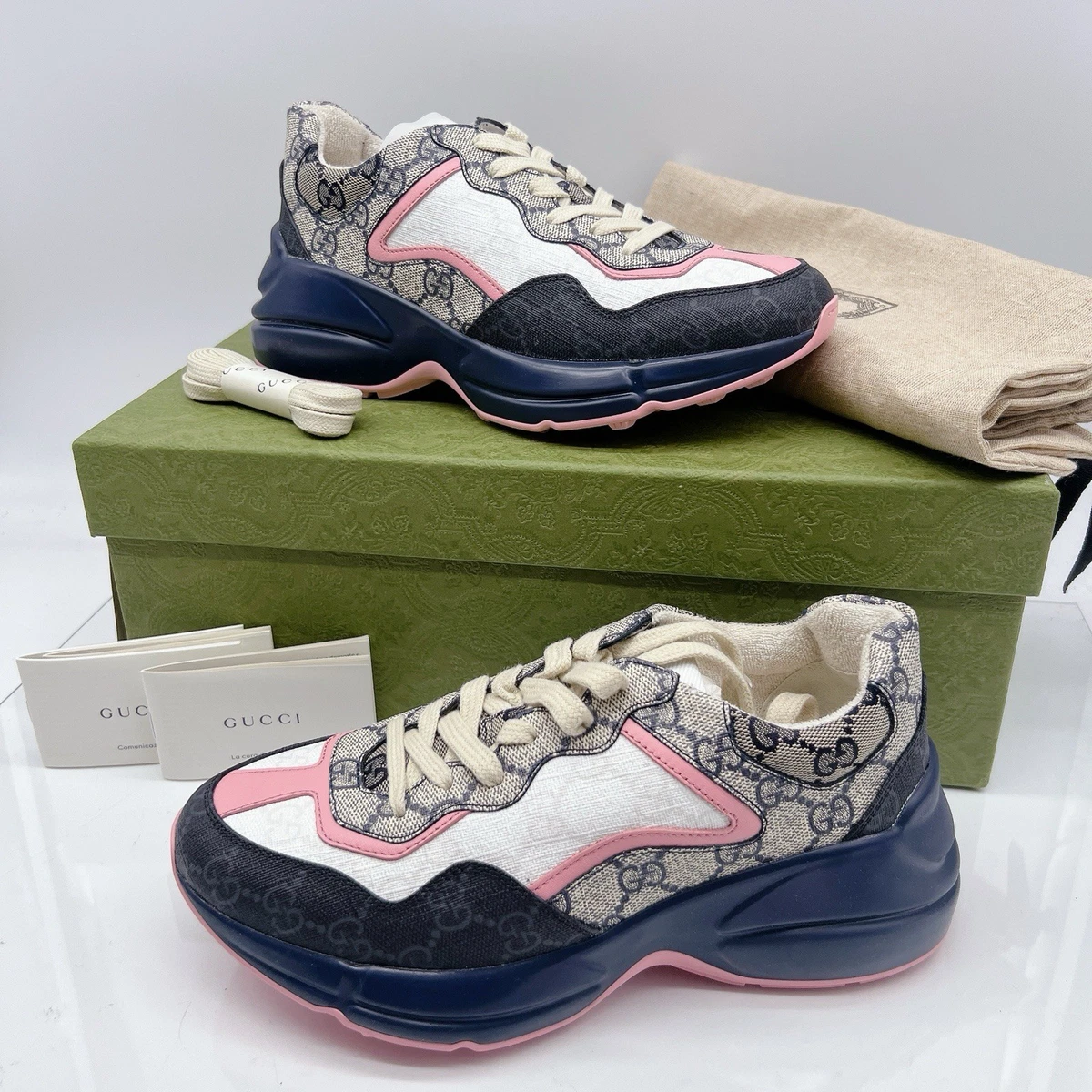Gucci Rhyton Sneaker Beige Pink Monogram