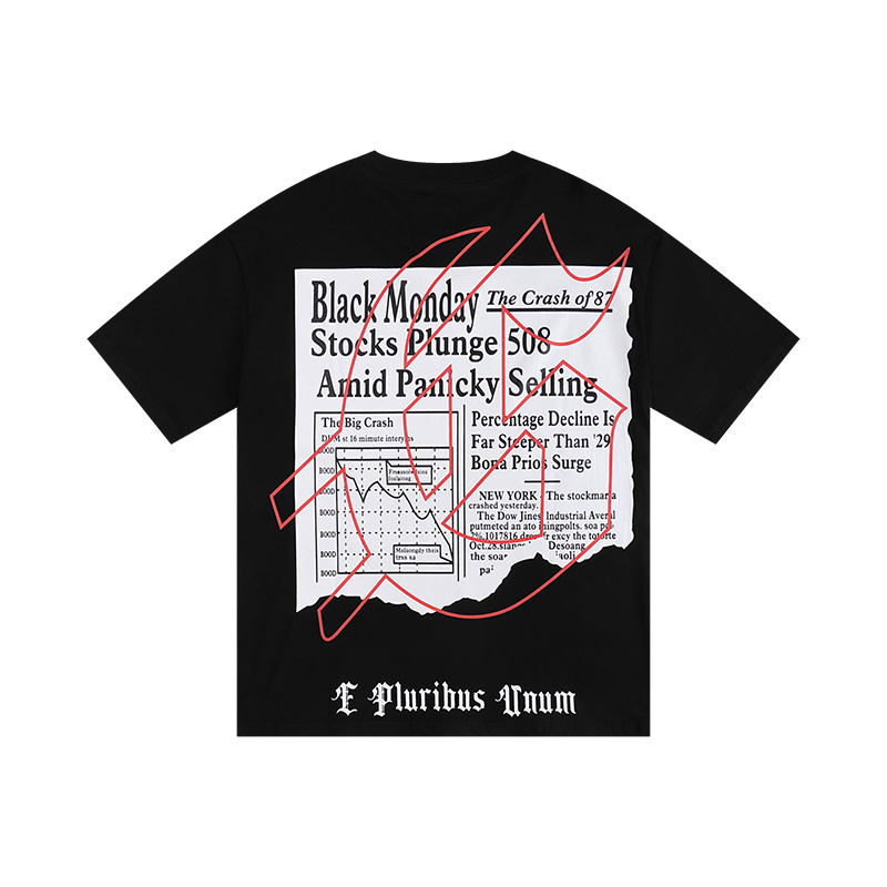 Polera Godspeed skeleton reading newspapers Black