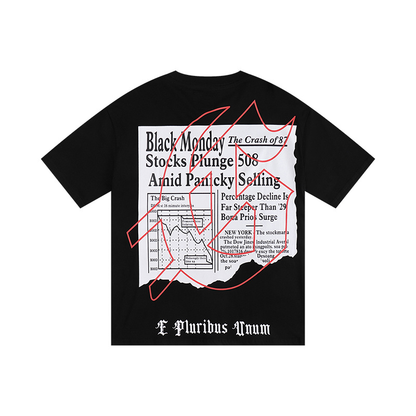 Polera Godspeed skeleton reading newspapers Black