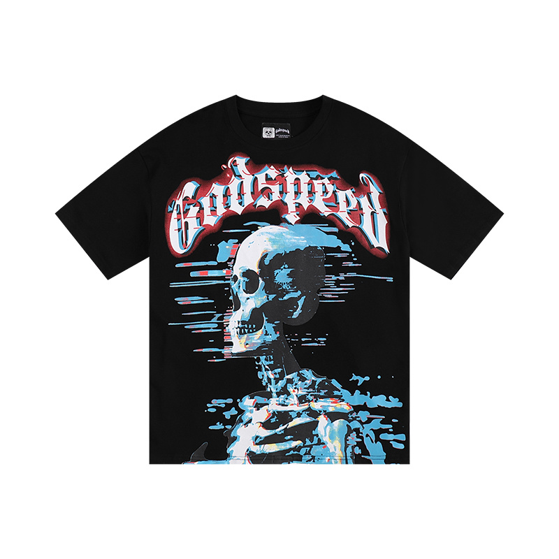 Polera Godspeed Rap Rock Print Cotton Streetwear Black