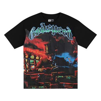 Polera Godspeed Magician Playing Cards black