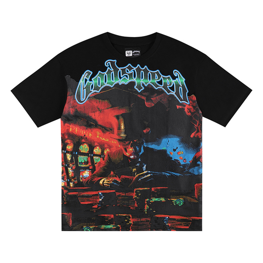 Polera Godspeed Magician Playing Cards black