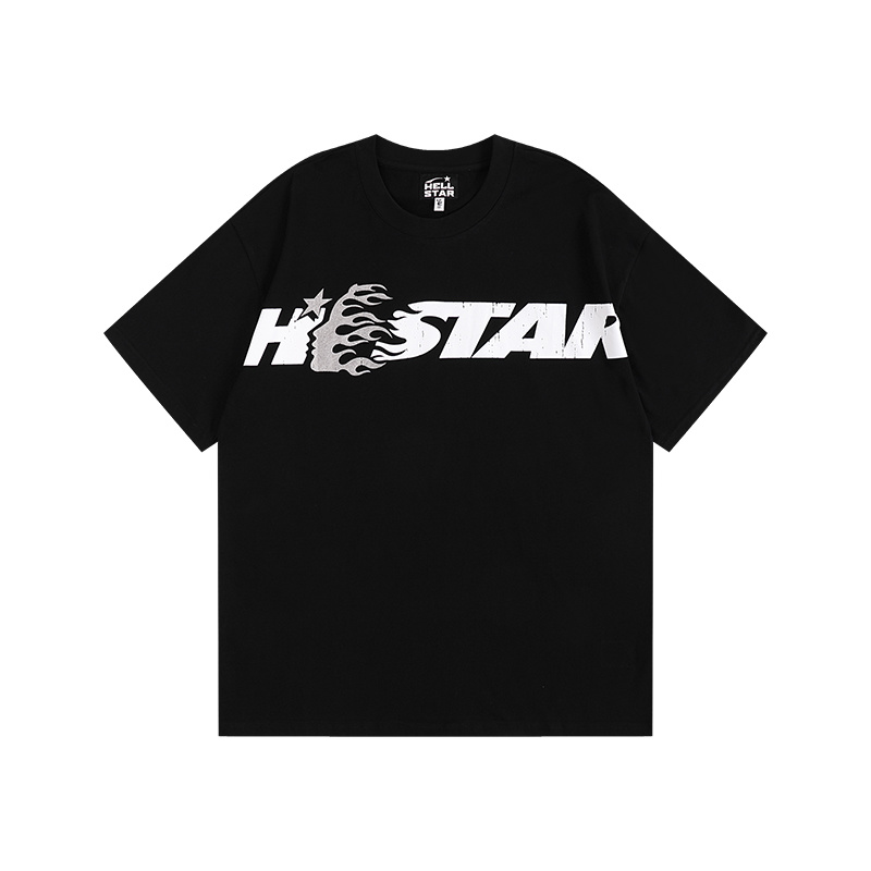Polera Hellstar Cartoon Logo Glitter Black