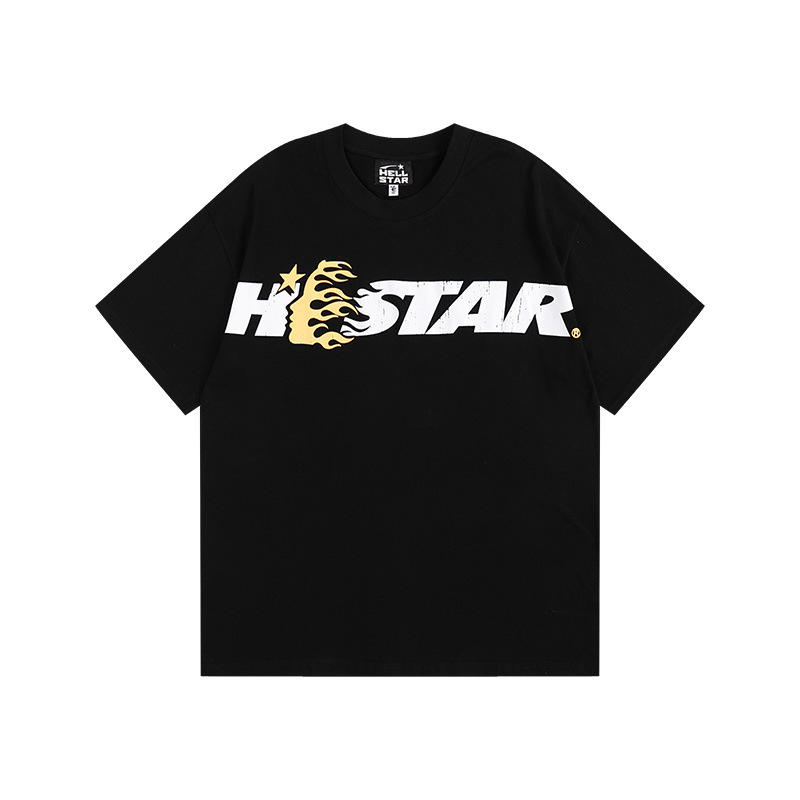 Polera Hellstar Cartoon Logo Glitter Black
