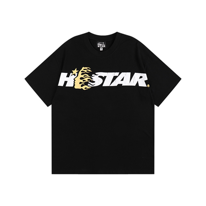 Polera Hellstar Cartoon Logo Glitter Black