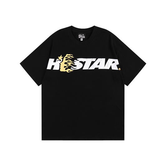 Polera Hellstar Cartoon Logo Glitter Black