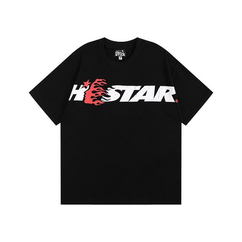 Polera Hellstar Cartoon Logo Glitter Black