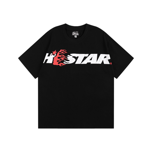 Polera Hellstar Cartoon Logo Glitter Black