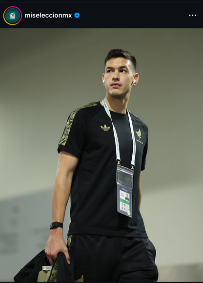 Mexico Gold Jersey Black Hombre - SS25