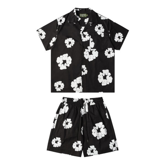 Conjunto Demin Tears Negro De Botones