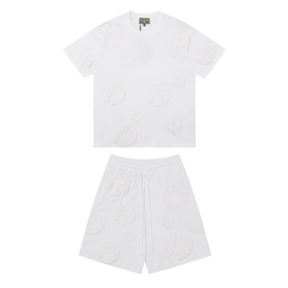 Conjunto Demin Tears Blanco con flores Blancas