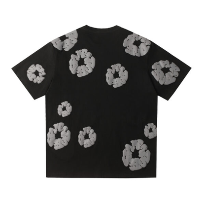 Conjunto Demin Tears Negro con flores Negras