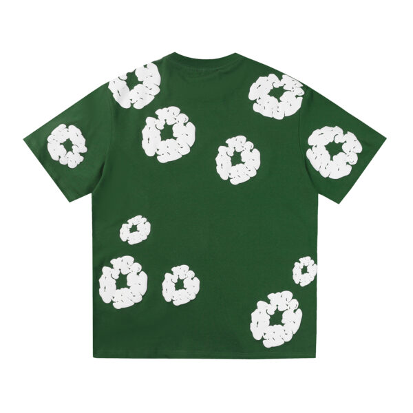 Conjunto Demin Tears Verde con flores Blancas