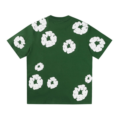 Conjunto Demin Tears Verde con flores Blancas