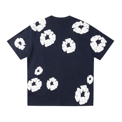 Conjunto Demin Tears Azul Oscuro con flores Blancas