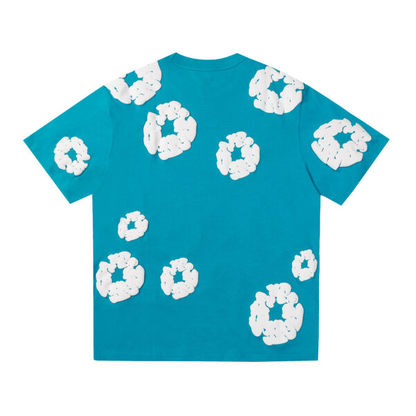 Conjunto Demin Tears Azul con flores Blancas