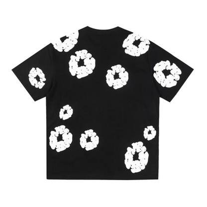 Conjunto Demin Tears Negro con flores Blancas