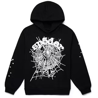 Hoodie Sp5der Web en negro