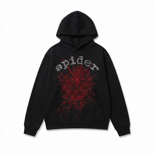 Sp5der Rhinestone Web V2 Hoodie