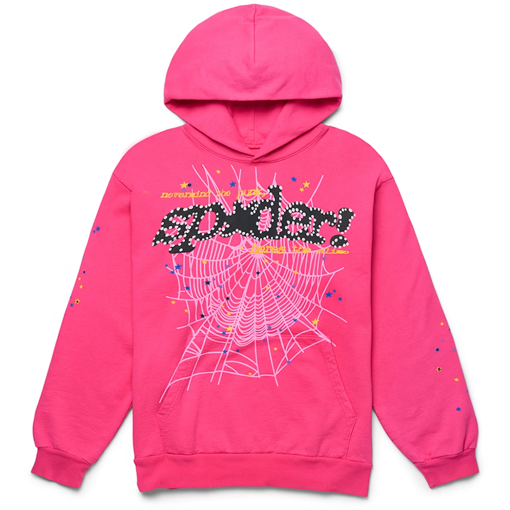 Hoodie Sp5der P*NK V2 en rosa