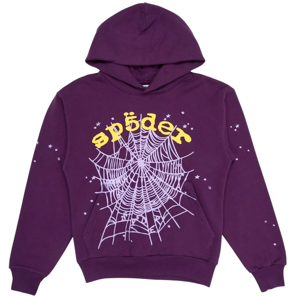 Sp5der Star Web V2 Hoodie Purple
