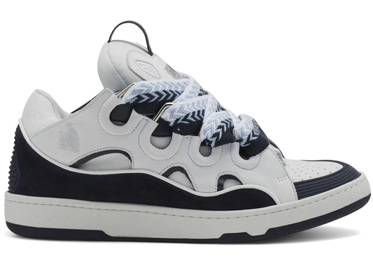 Lanvin Leather Curb White Navy Blue