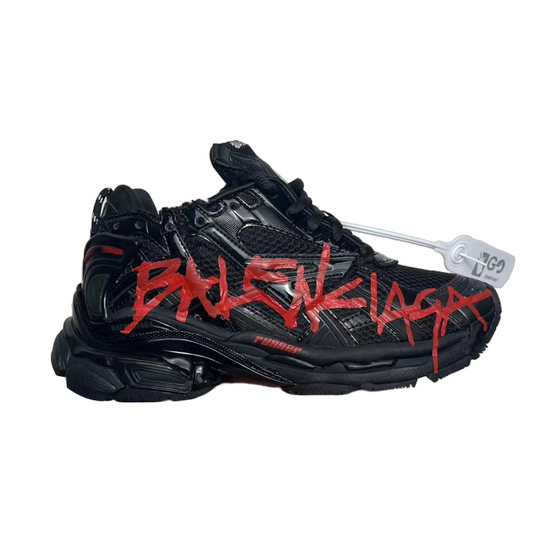 Balenciaga Runner No Led Graffiti in Black and Red