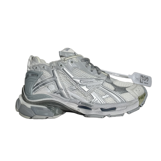 Balenciaga Runner No Led blanco y plateado
