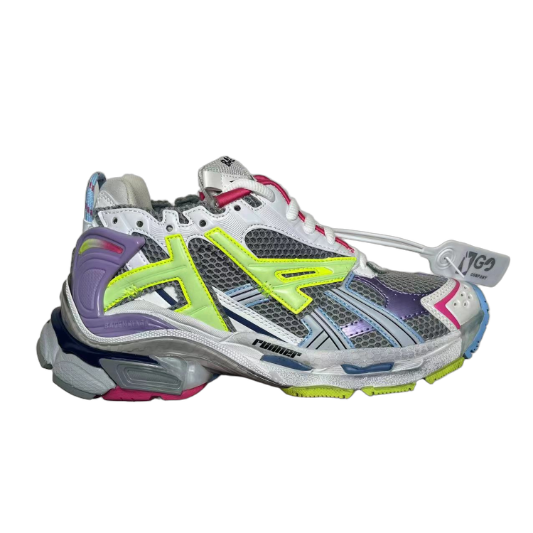 Balenciaga Runner No Led Gris Claro Violeta Neón