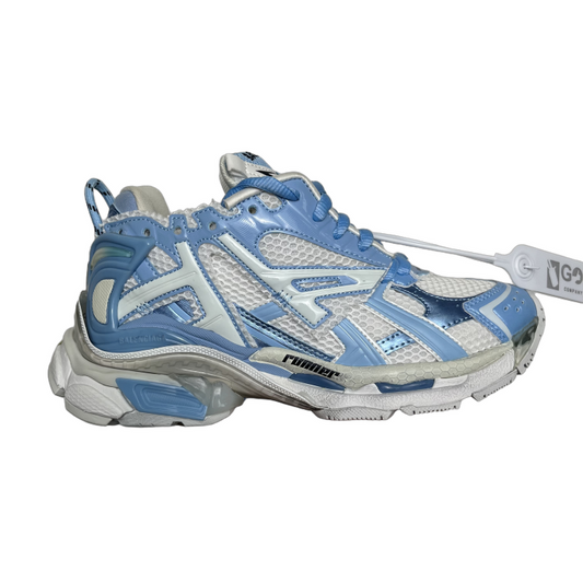 Balenciaga Runner No Led Blanco Azul claro