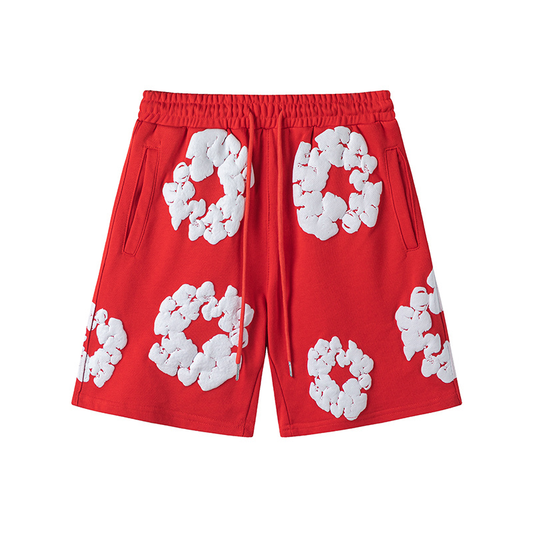 Short demin tears Rojo